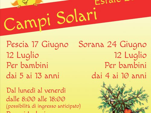 Campi SOLARI ed ESTIVI 2019 – ISCRIZIONI